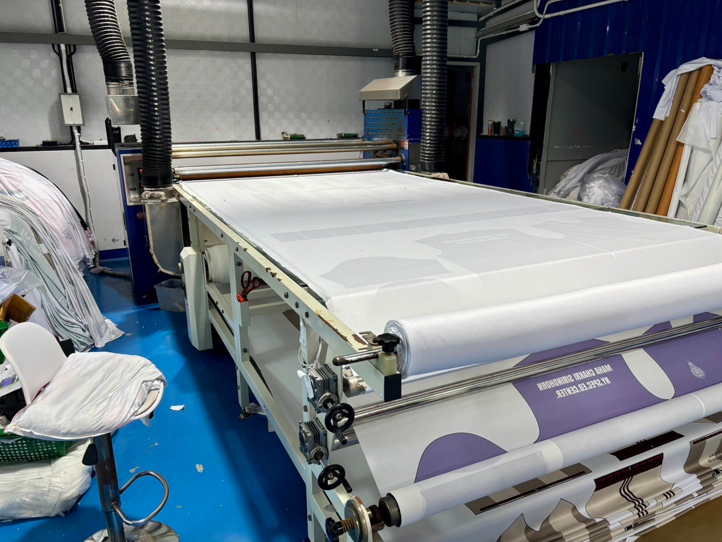 พื้นที่พิมพ์ลายและเครื่องกดความร้อน